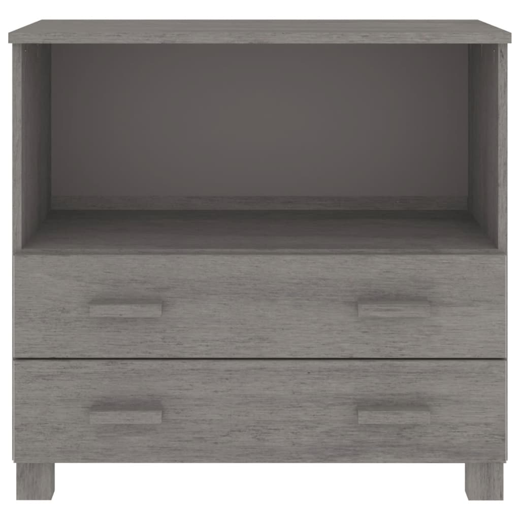 Buffet HAMAR Gris clair 85x35x80 cm Bois massif de pin - XIOS