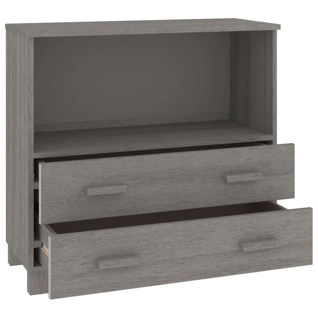 Buffet HAMAR Gris clair 85x35x80 cm Bois massif de pin - XIOS