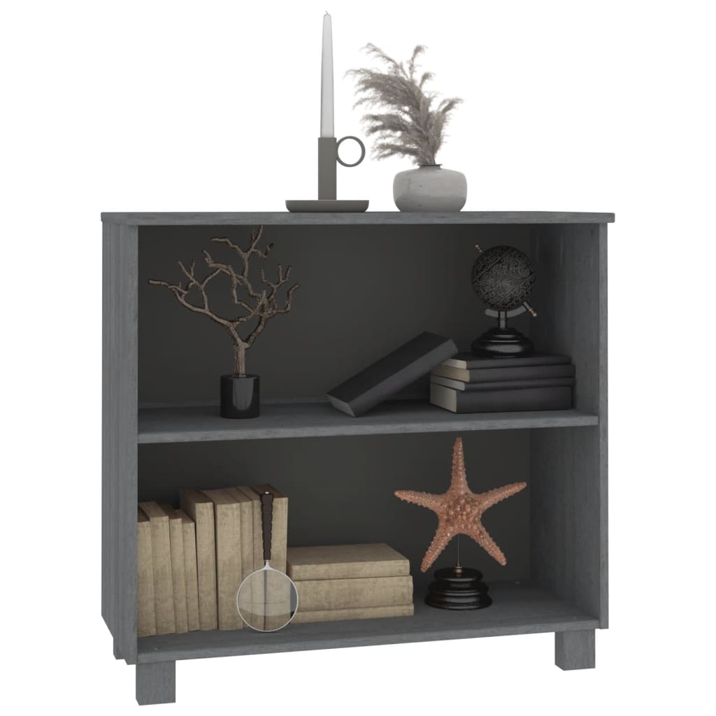 Buffet HAMAR Gris foncé 85x35x80 cm Bois massif de pin - XIOS