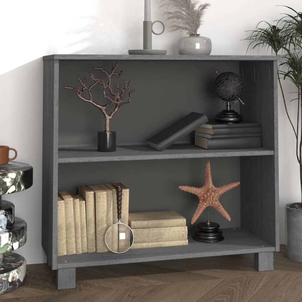 Buffet HAMAR Gris foncé 85x35x80 cm Bois massif de pin - XIOS