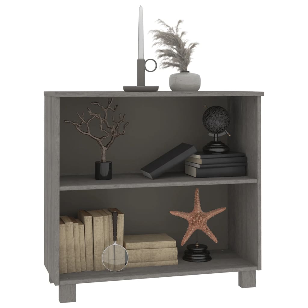 Buffet HAMAR Gris clair 85x35x80 cm Bois massif de pin