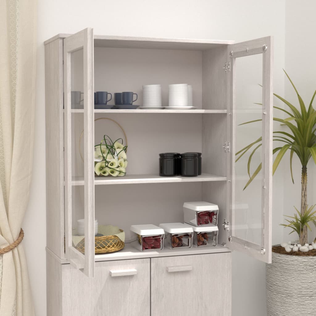 Dessus de buffet HAMAR Blanc 85x35x100 cm Bois de pin massif - XIOS
