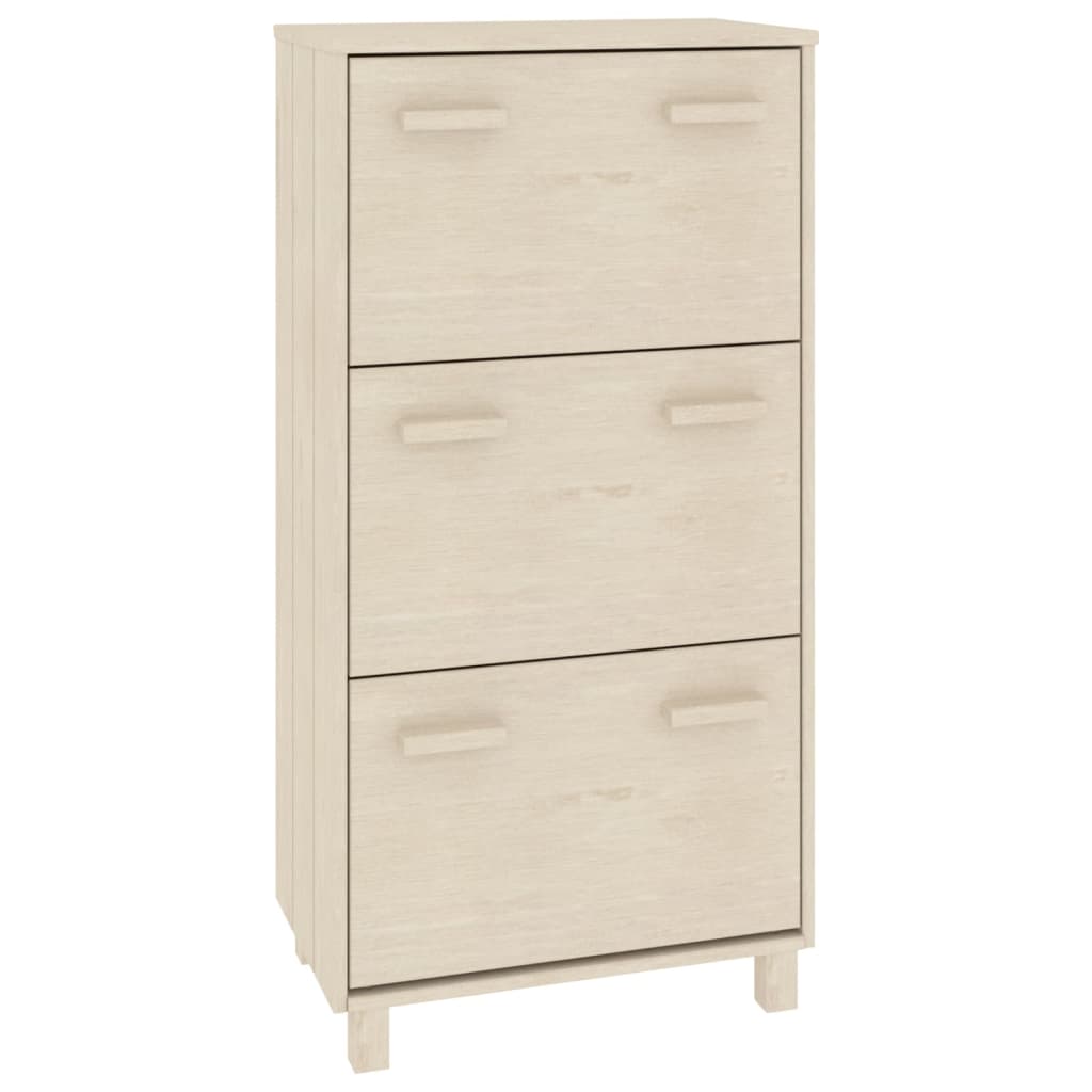 Armoire à chaussures HAMAR Marron miel 59,5x35x117cm Pin massif - XIOS