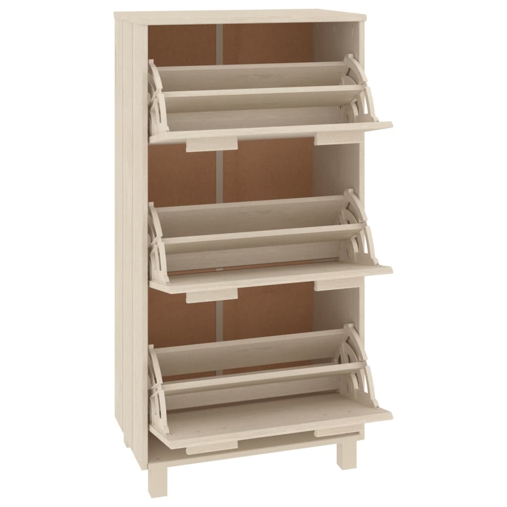 Armoire à chaussures HAMAR Marron miel 59,5x35x117cm Pin massif - XIOS