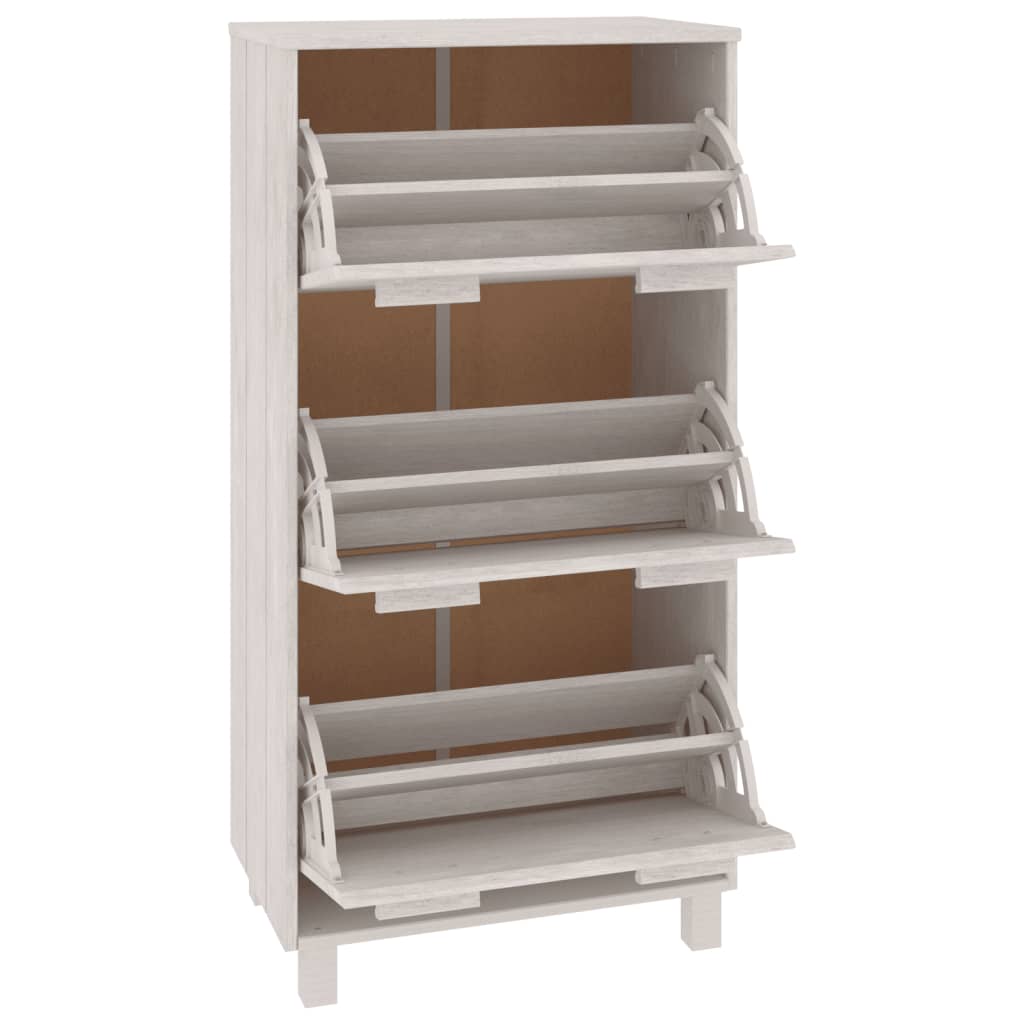 Armoire à chaussures HAMAR Blanc 59,5x35x117 cm Bois de pin - XIOS