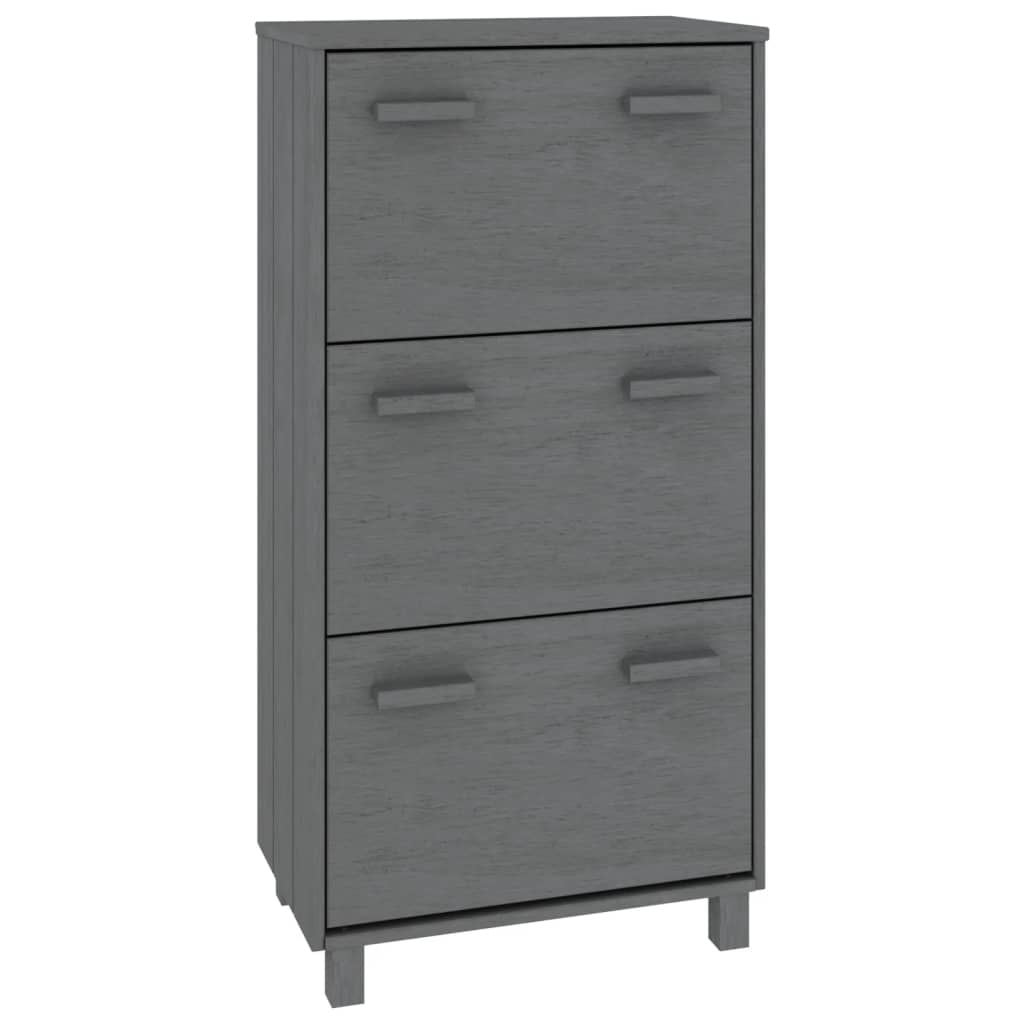 Armoire à chaussures HAMAR Gris foncé 59,5x35x117 cm Pin massif - XIOS