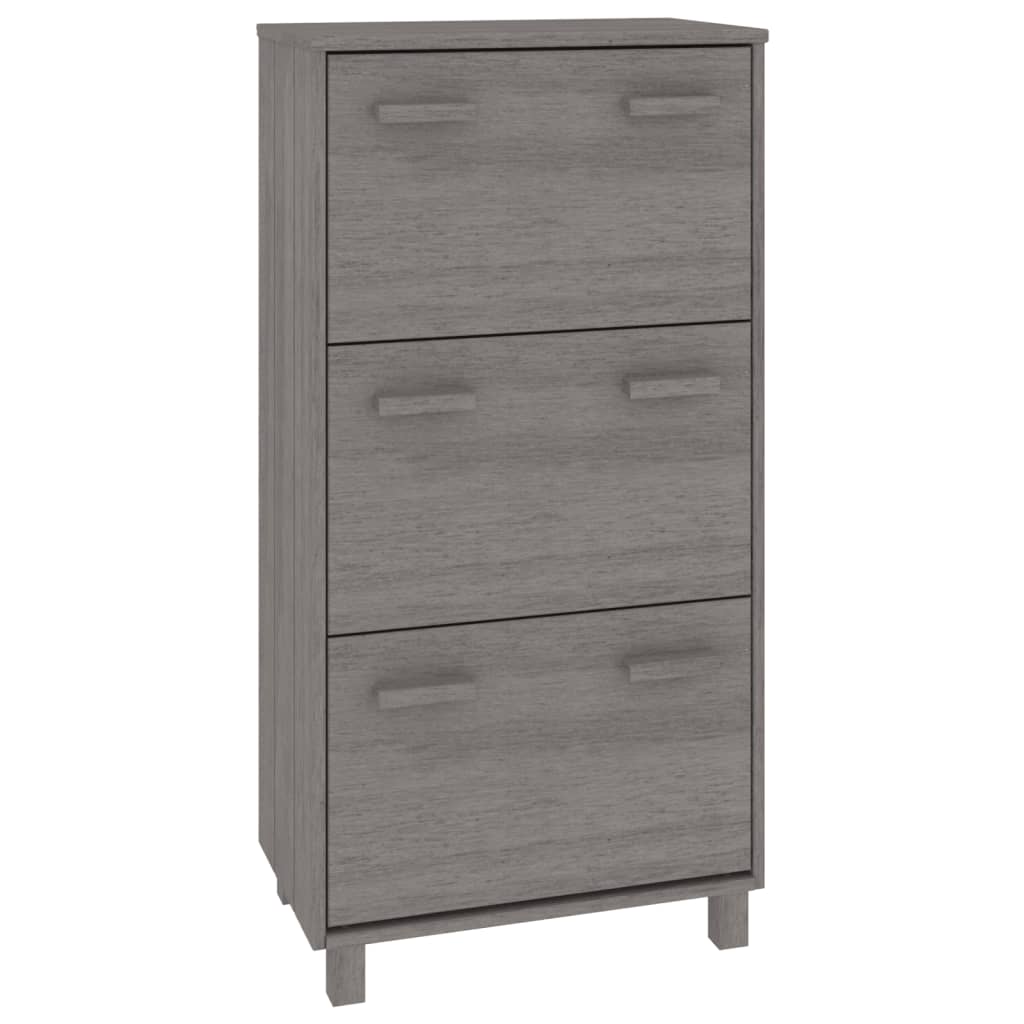 Armoire à chaussures HAMAR Gris clair 59,5x35x117 cm Pin massif - XIOS