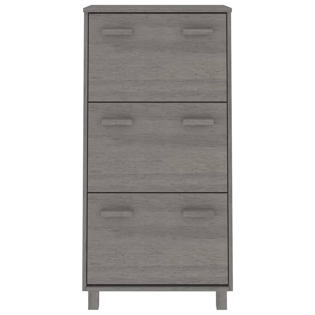 Armoire à chaussures HAMAR Gris clair 59,5x35x117 cm Pin massif - XIOS