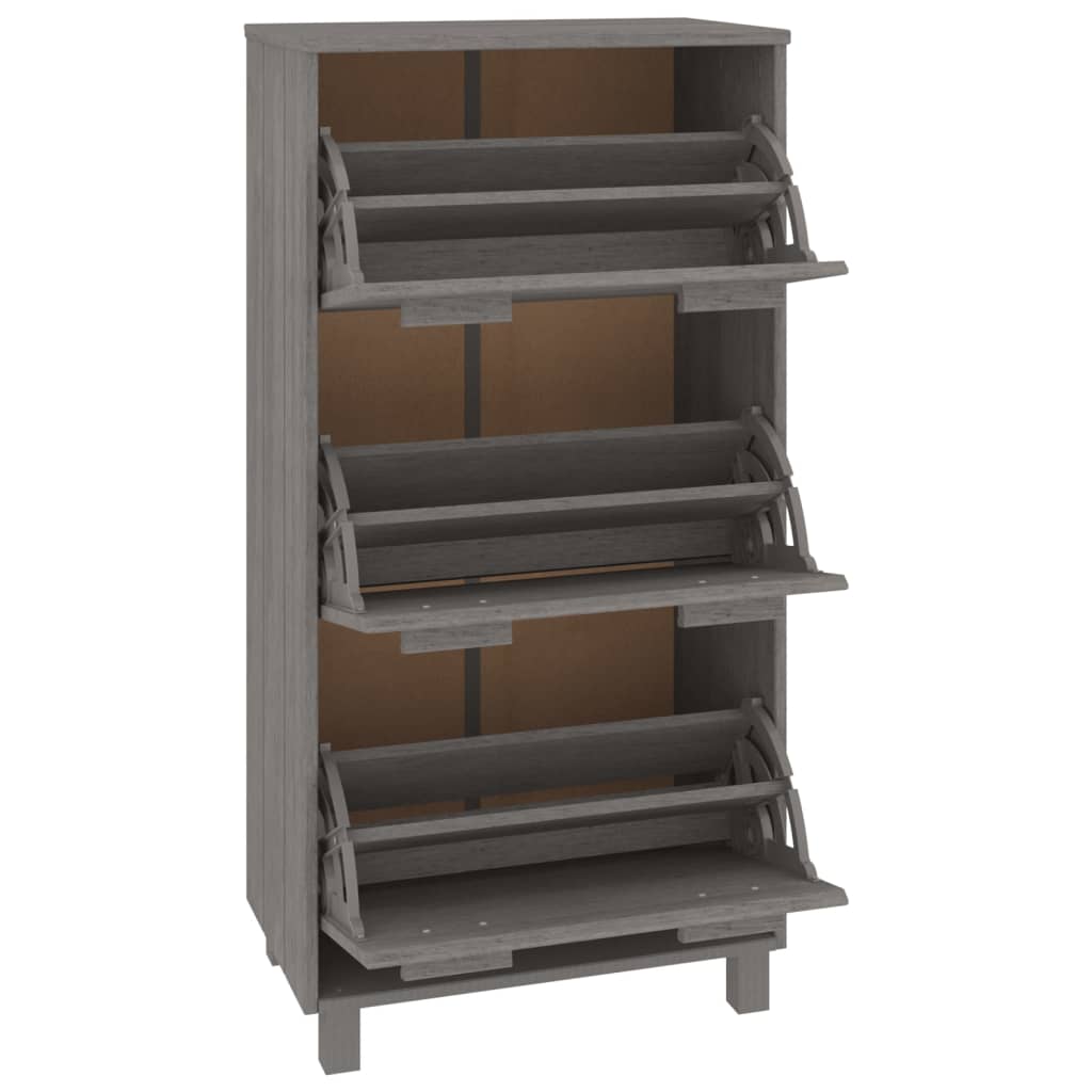 Armoire à chaussures HAMAR Gris clair 59,5x35x117 cm Pin massif - XIOS