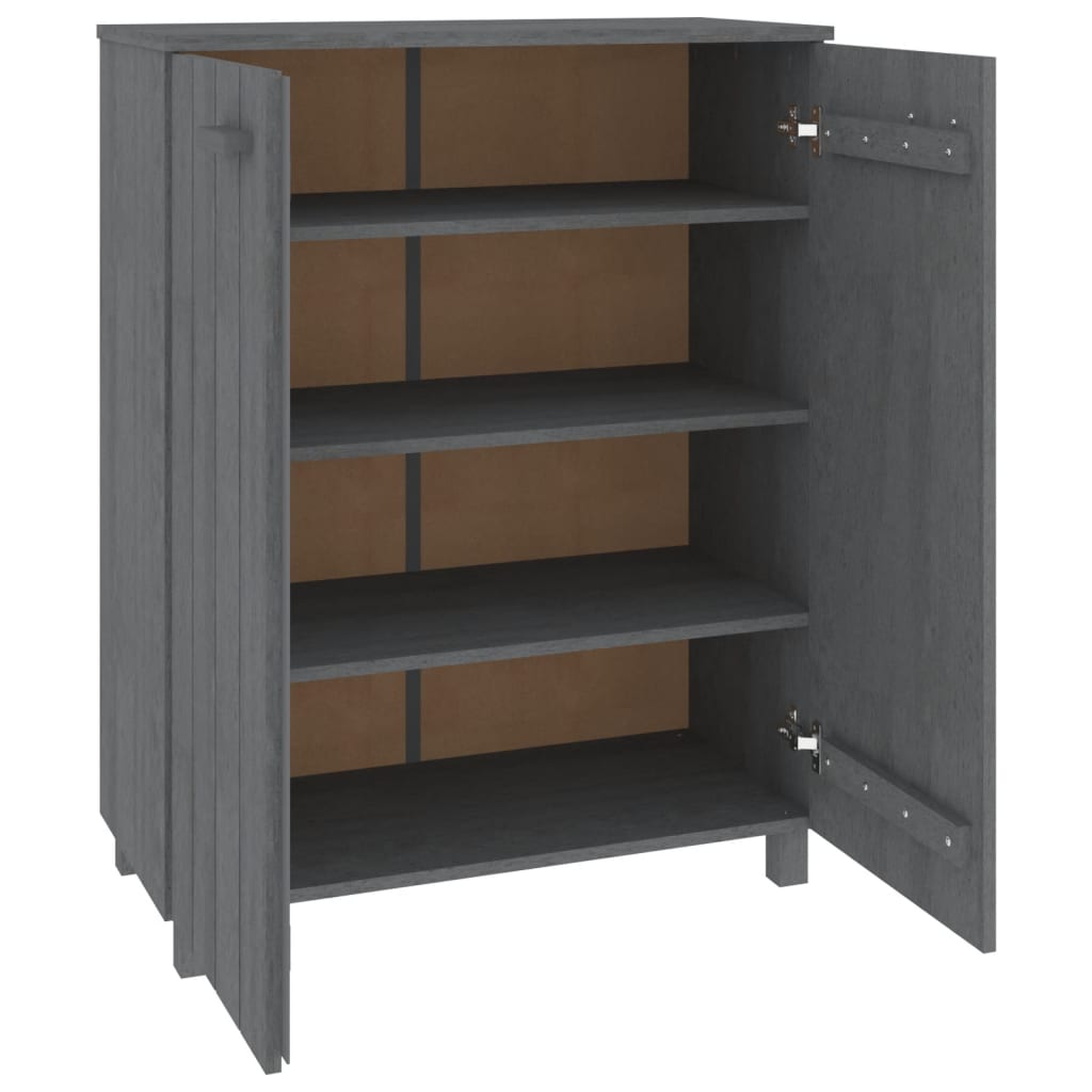 Armoire à chaussures HAMAR Gris foncé 85x40x108 cm Pin massif - XIOS