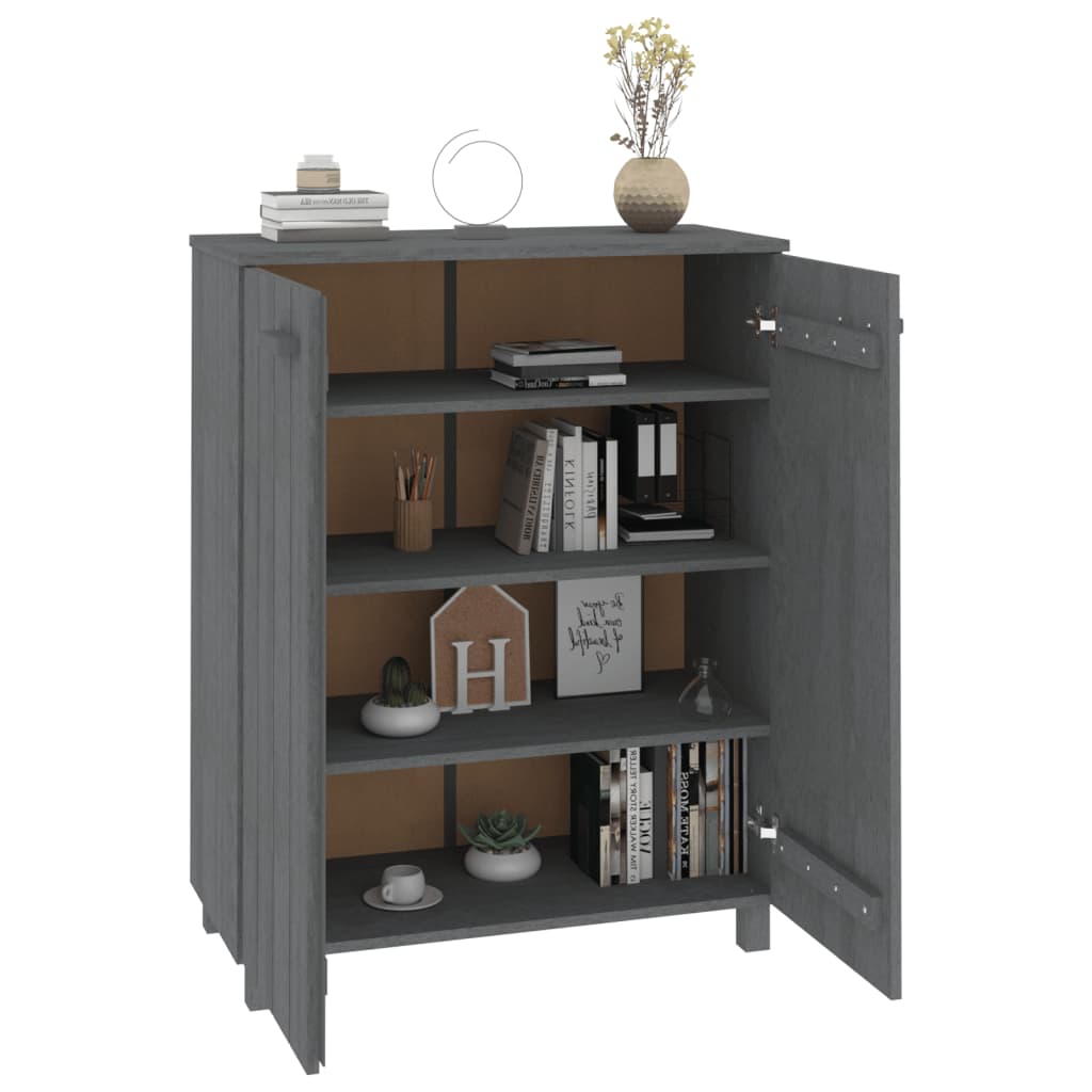 Armoire à chaussures HAMAR Gris foncé 85x40x108 cm Pin massif - XIOS