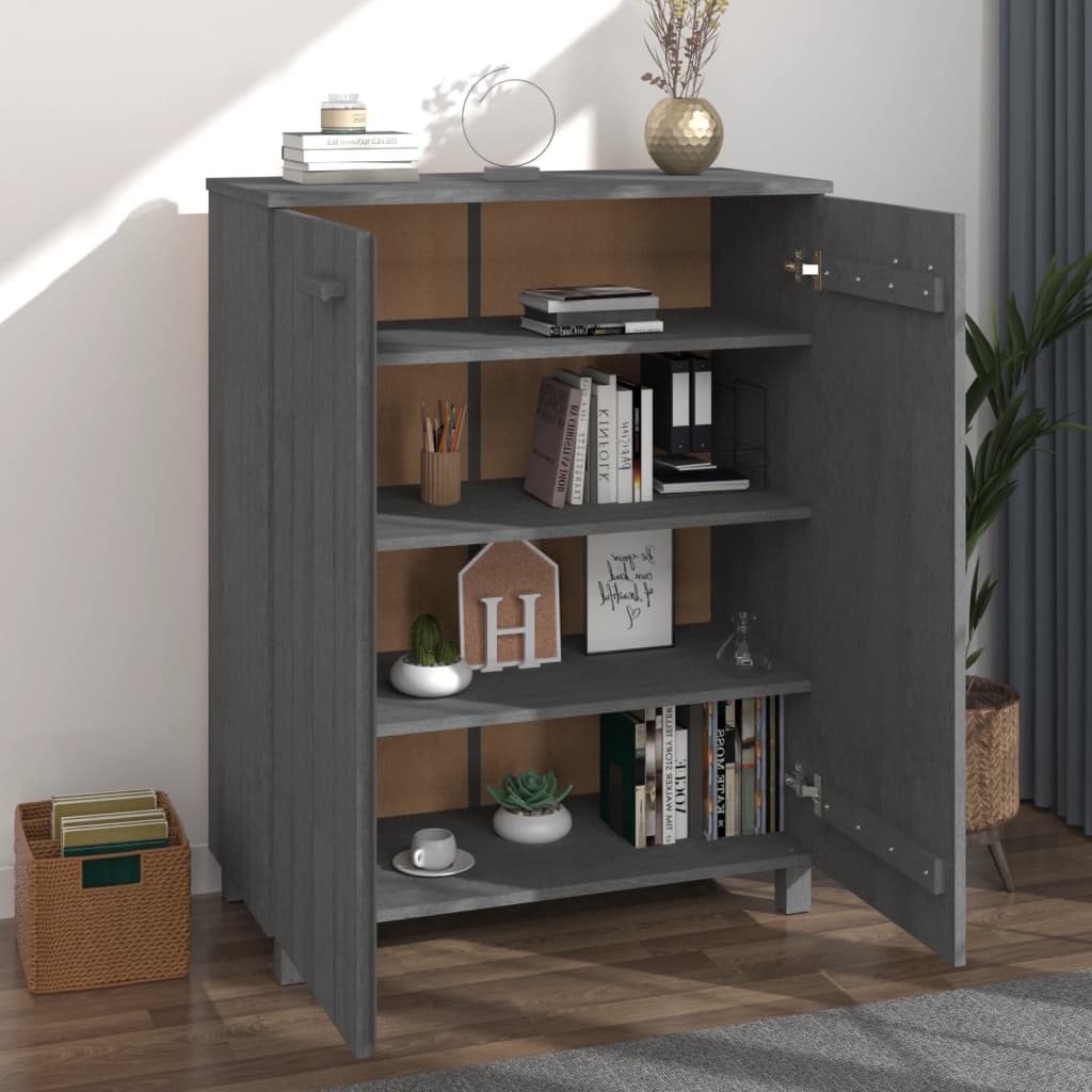 Armoire à chaussures HAMAR Gris foncé 85x40x108 cm Pin massif - XIOS