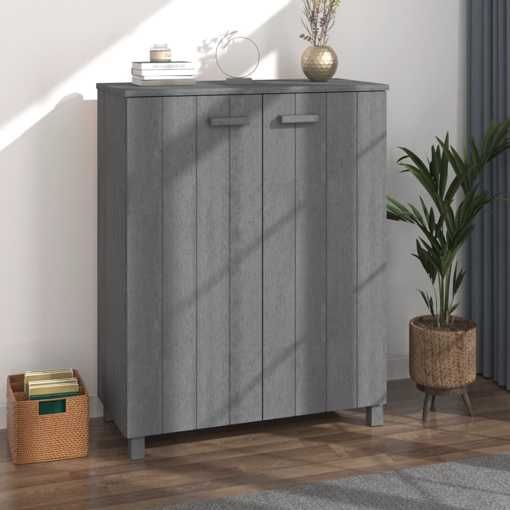 Armoire à chaussures HAMAR Gris foncé 85x40x108 cm Pin massif - XIOS