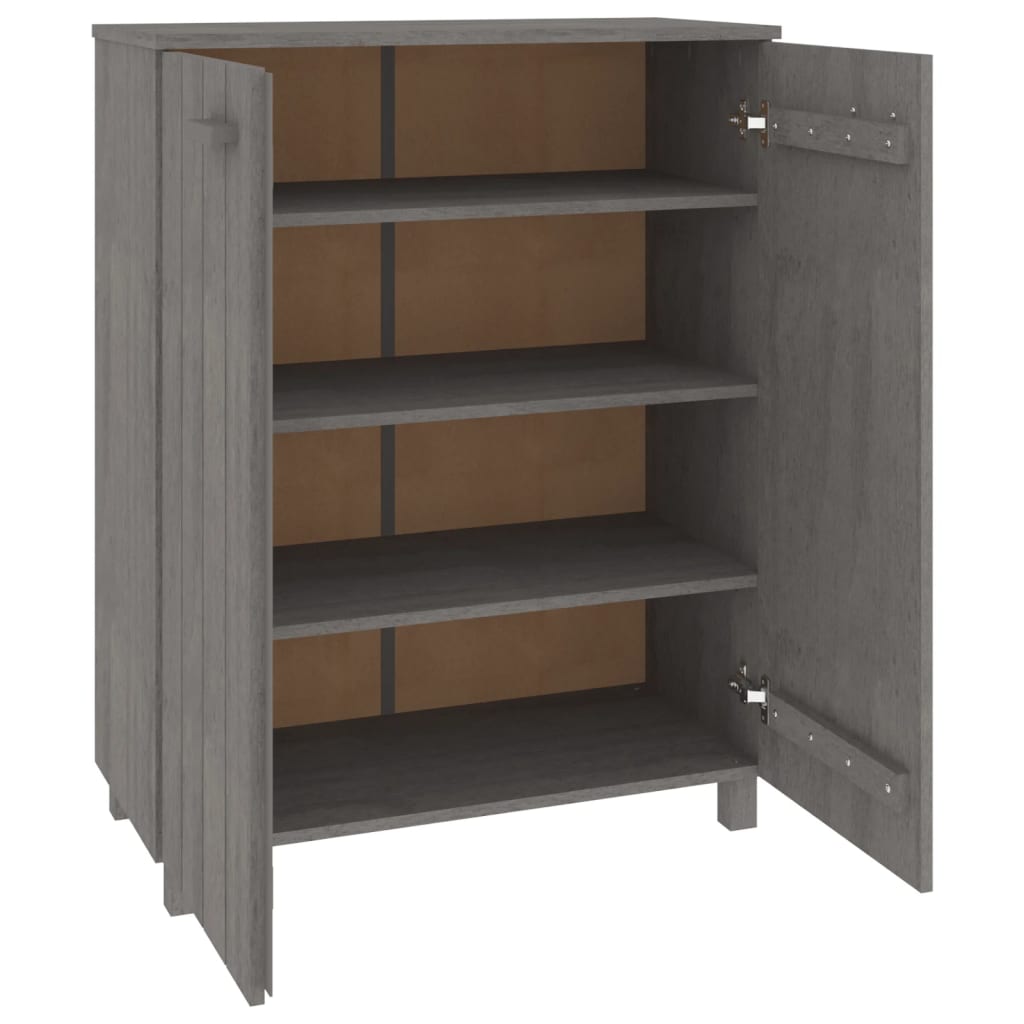 Armoire à chaussures HAMAR Gris clair 85x40x108 cm Pin massif - XIOS