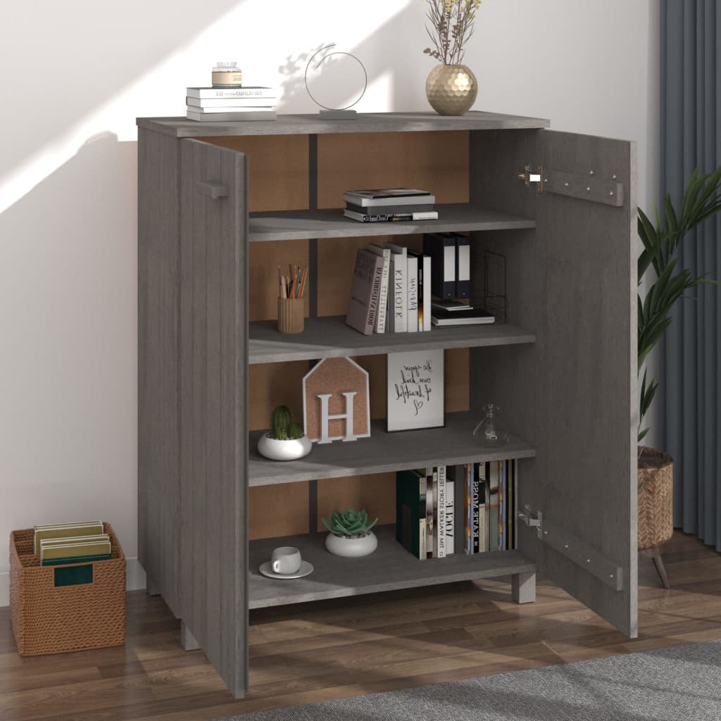 Armoire à chaussures HAMAR Gris clair 85x40x108 cm Pin massif - XIOS
