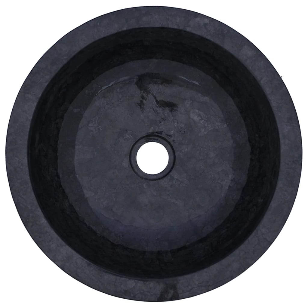 Armoire de salle de bain et lavabos en marbre noir Teck massif - XIOS