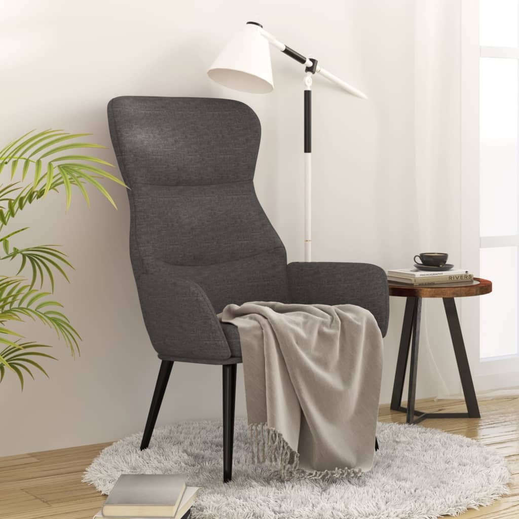 Chaise de relaxation Gris foncé Tissu - XIOS