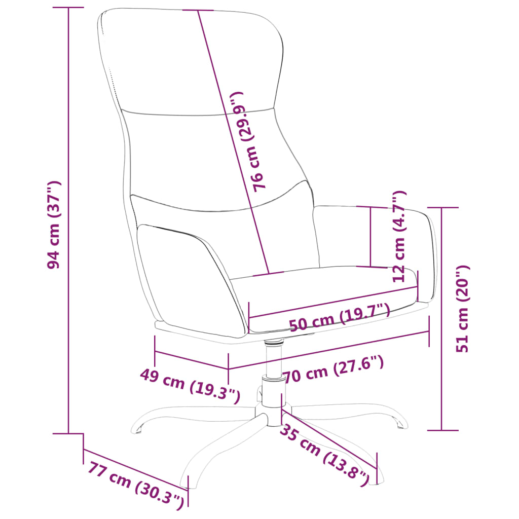 Chaise de relaxation Gris foncé Tissu - XIOS