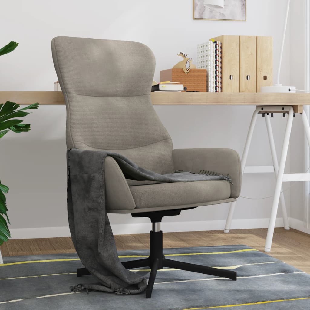 Chaise de relaxation Gris clair Velours - XIOS