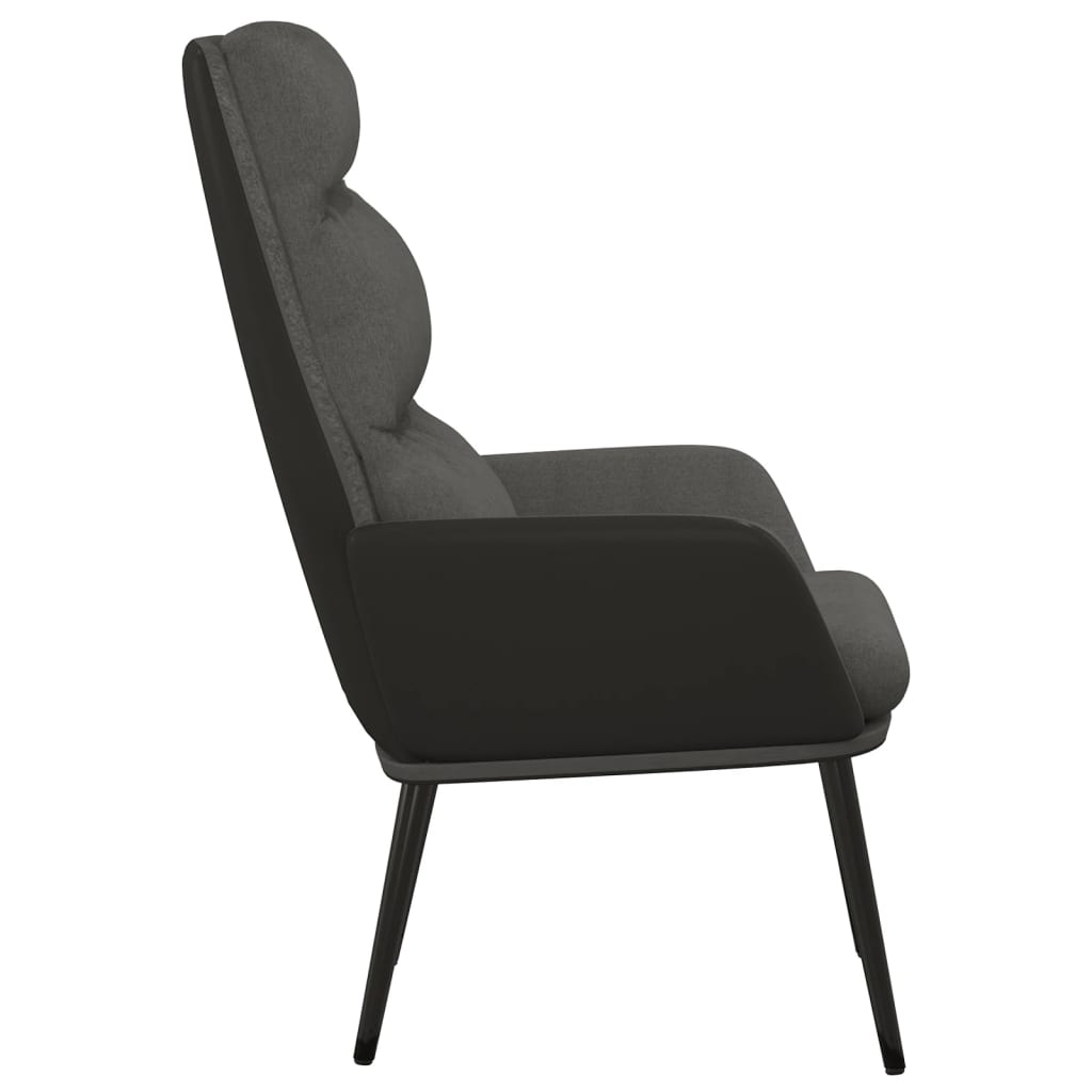 Chaise de relaxation Gris foncé Tissu - XIOS