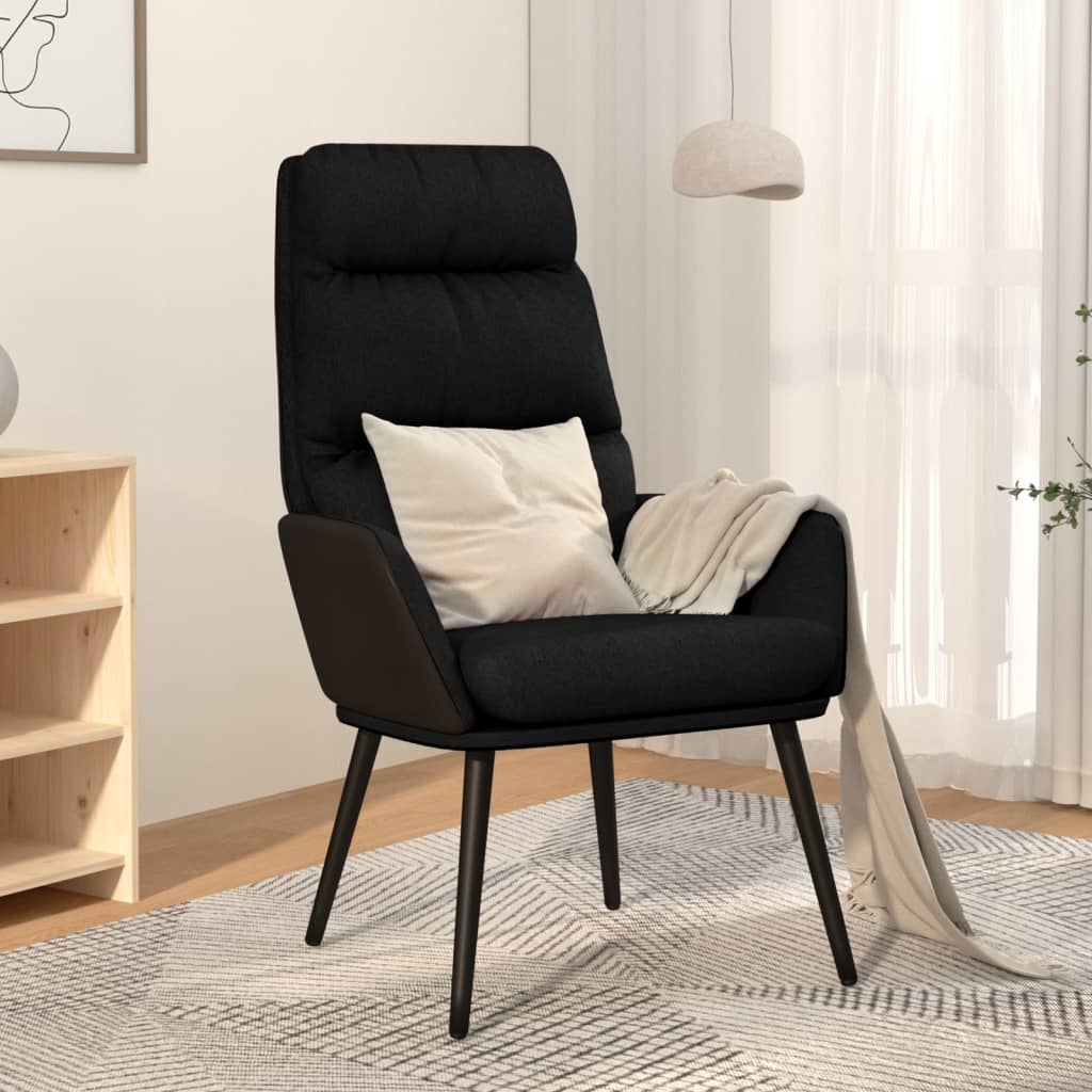 Chaise de relaxation Noir Tissu - XIOS