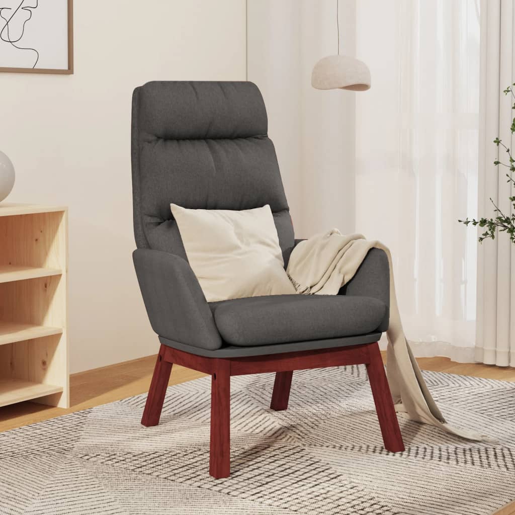 Chaise de relaxation Gris foncé Tissu Fauteuils vidaXL