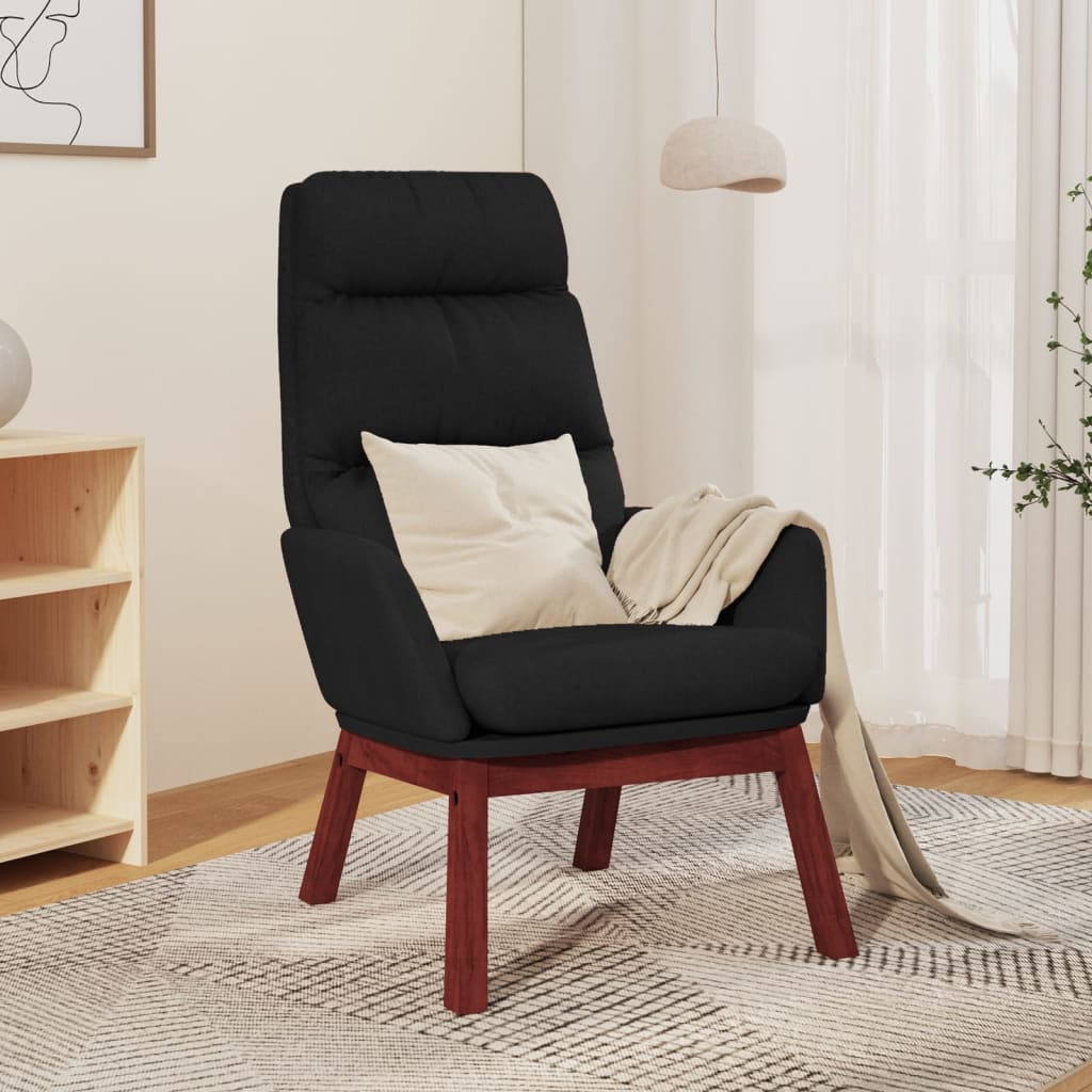 Chaise de relaxation Noir Tissu Fauteuils vidaXL