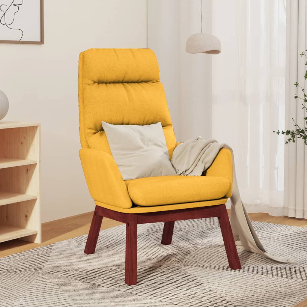 Chaise de relaxation Jaune moutarde Tissu Fauteuils vidaXL