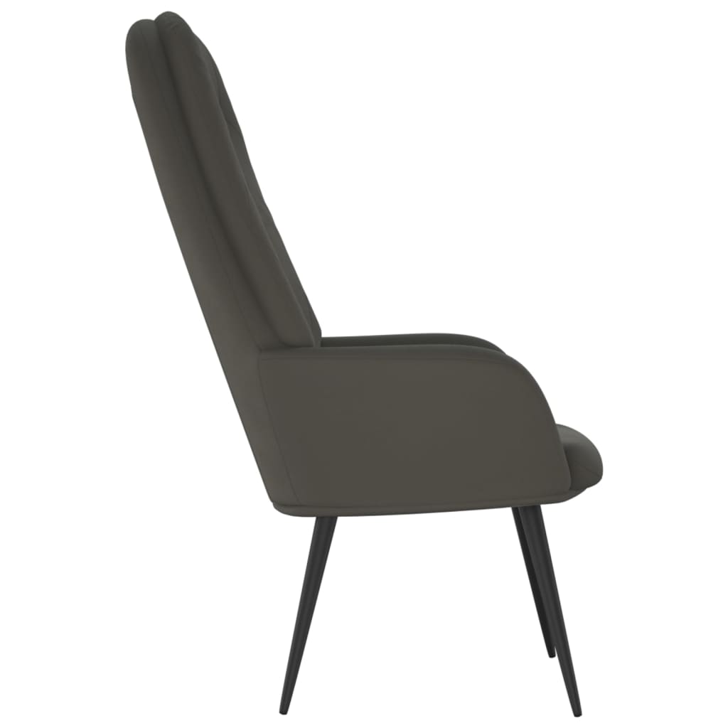 Chaise de relaxation Gris foncé Velours - XIOS