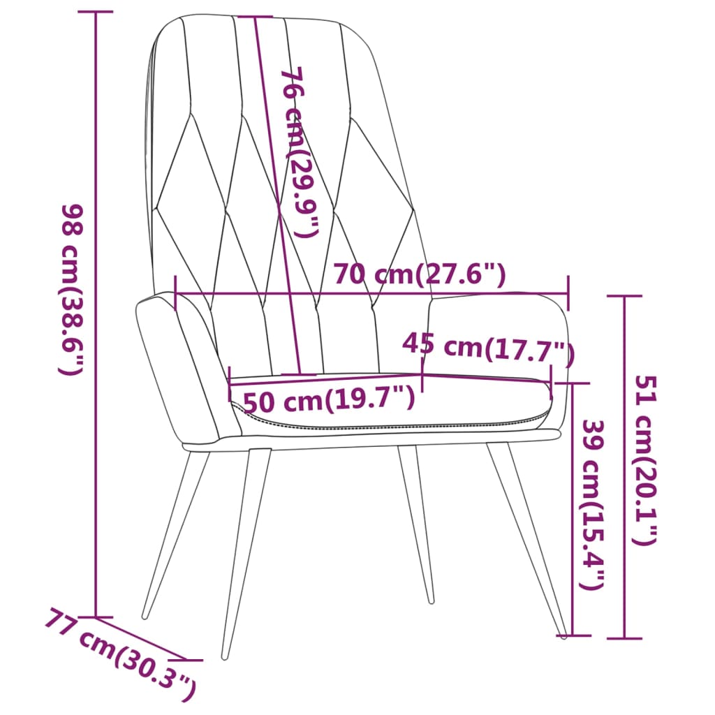 Chaise de relaxation Vert foncé Velours - XIOS