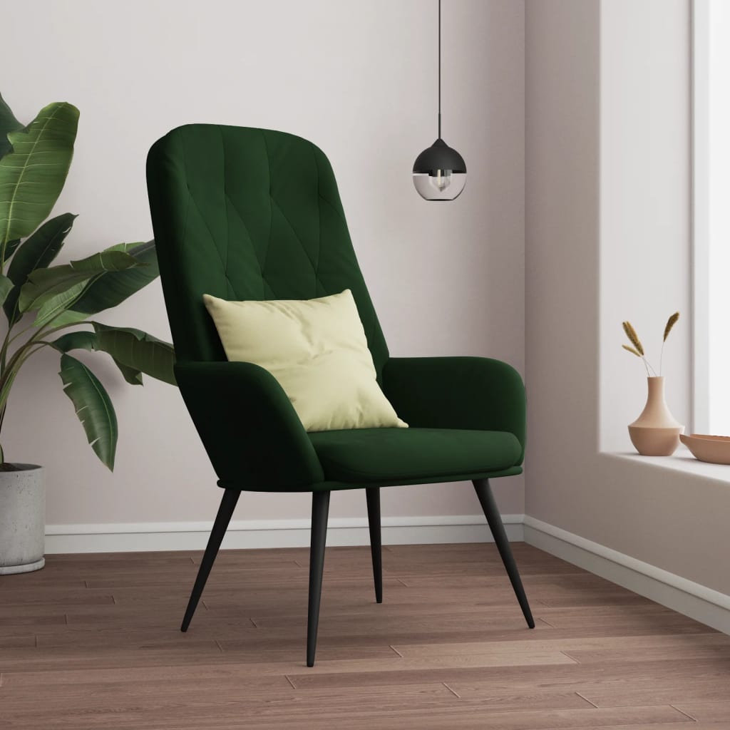 Chaise de relaxation Vert foncé Velours - XIOS