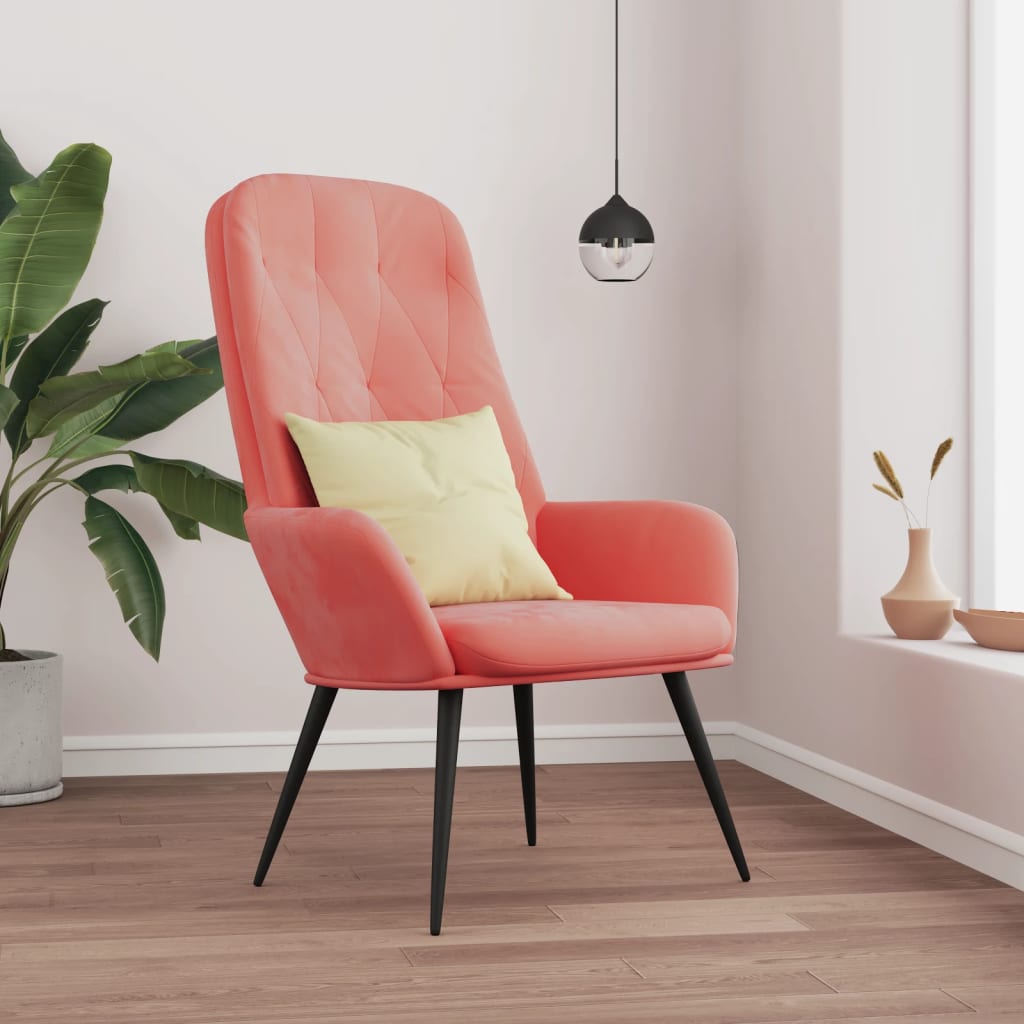 Chaise de relaxation Rose Velours - XIOS