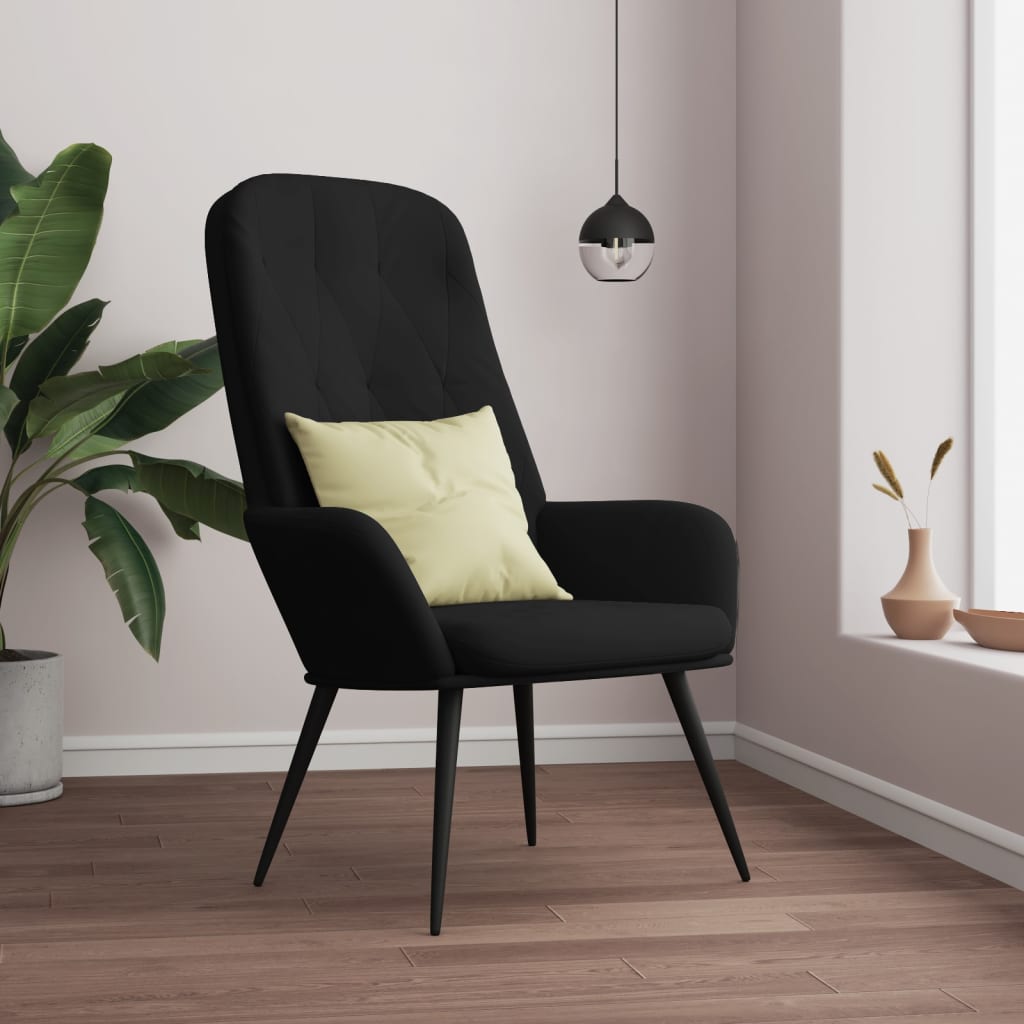 Chaise de relaxation Noir Velours - XIOS