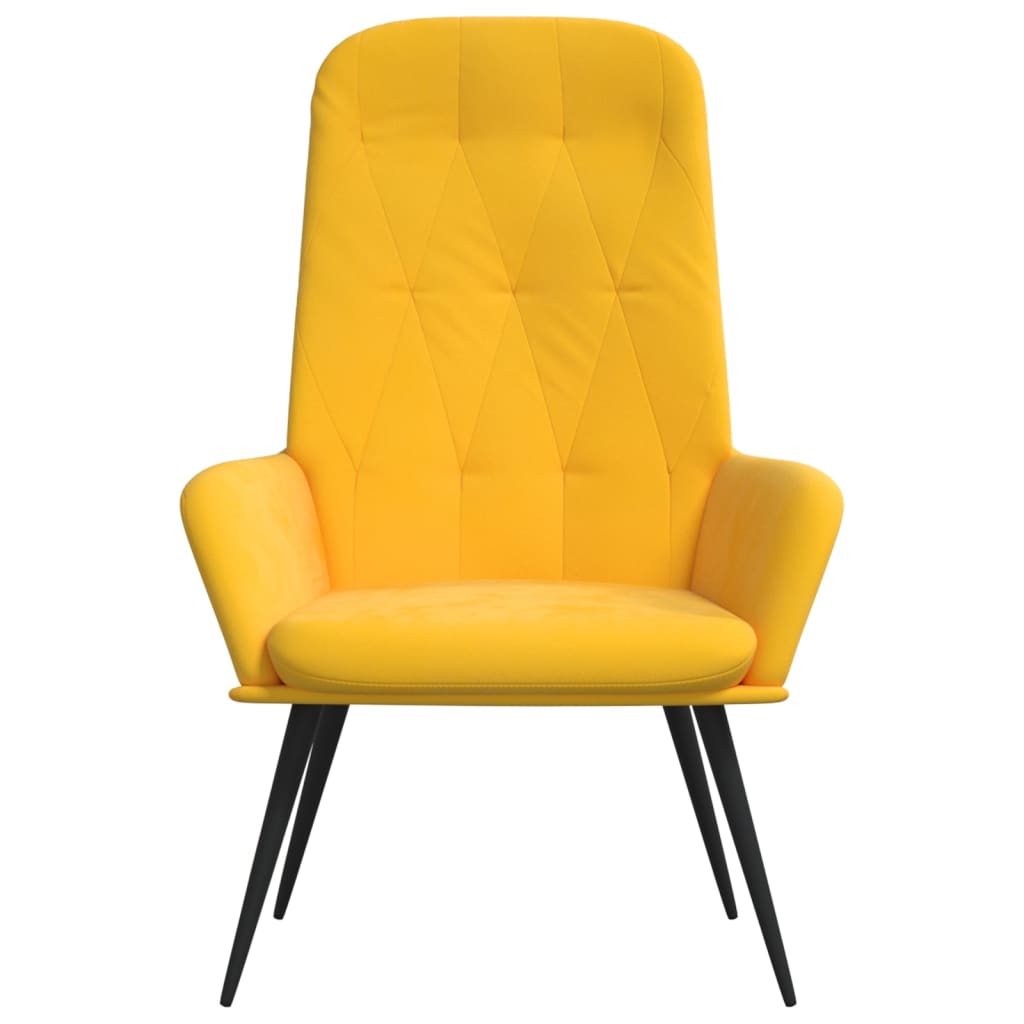 Chaise de relaxation Jaune moutarde Velours - XIOS