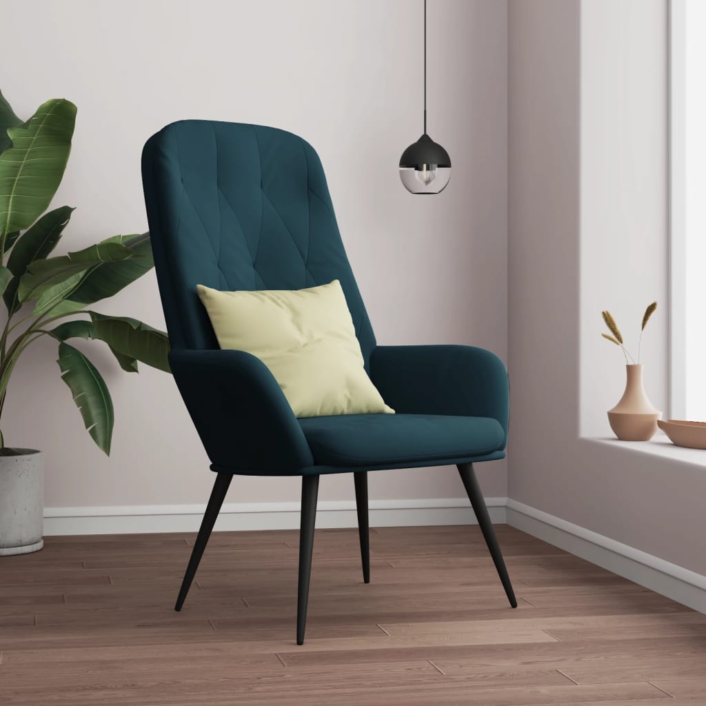 Chaise de relaxation Bleu Velours - XIOS
