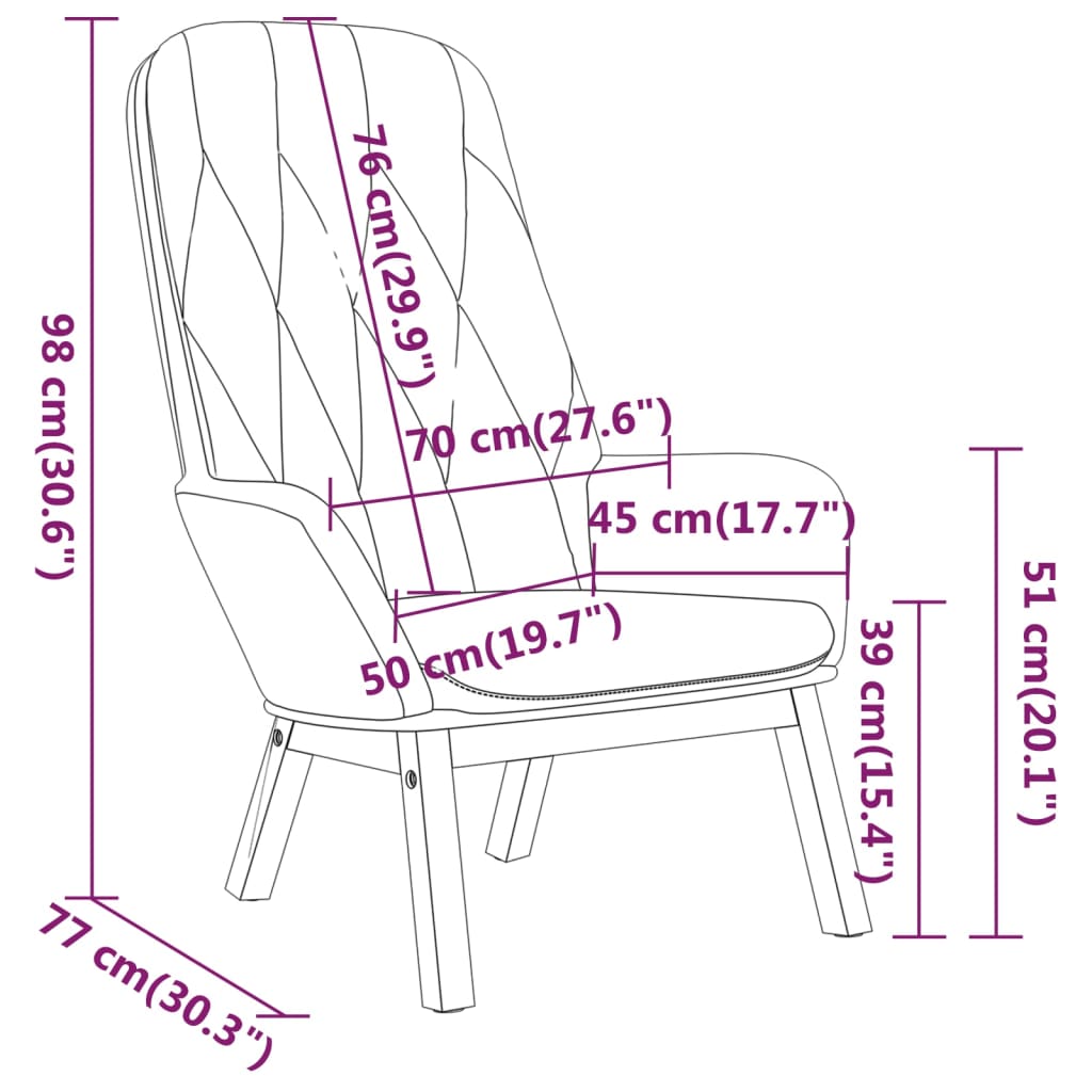 Chaise de relaxation Noir Velours - XIOS