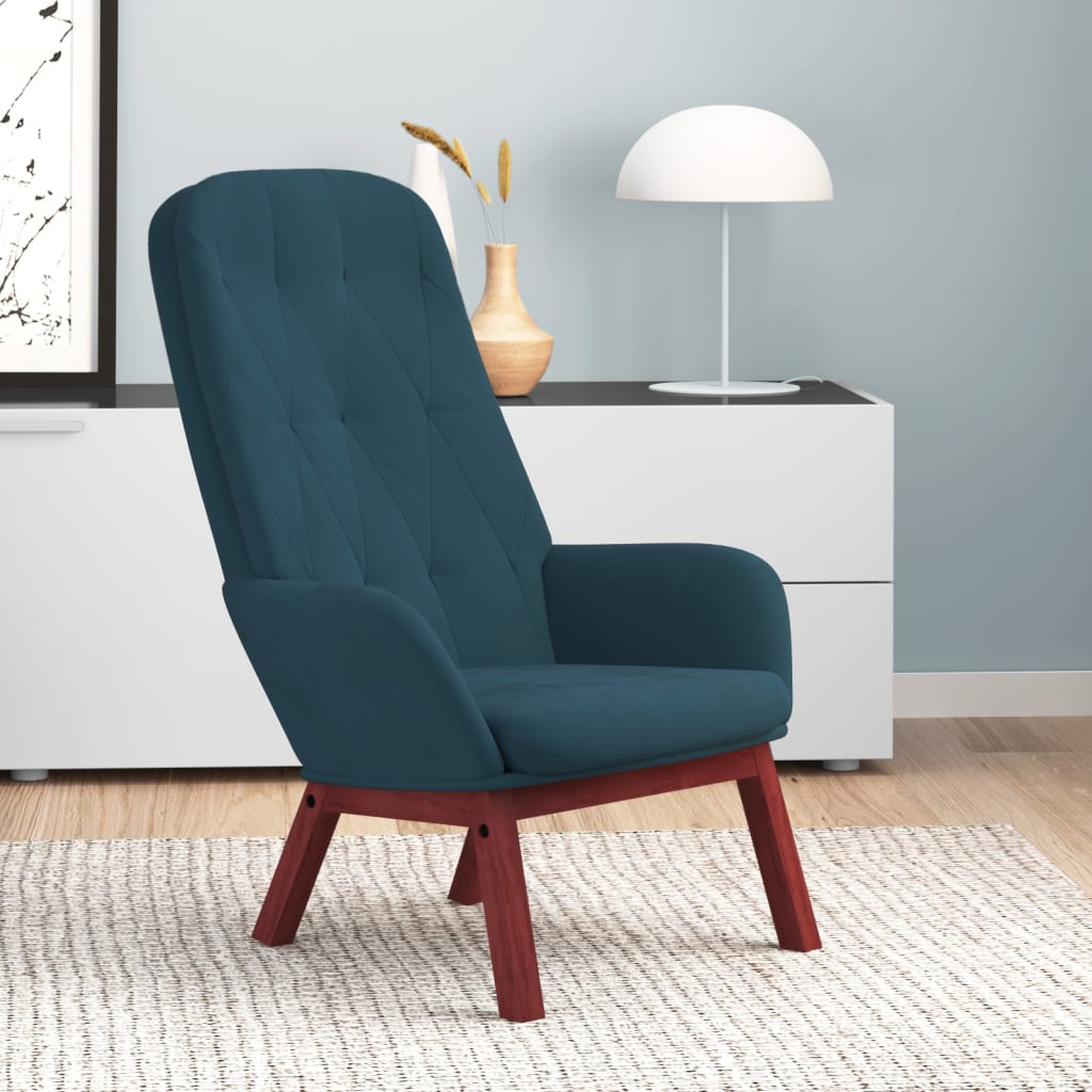 Chaise de relaxation Bleu Velours Fauteuils vidaXL