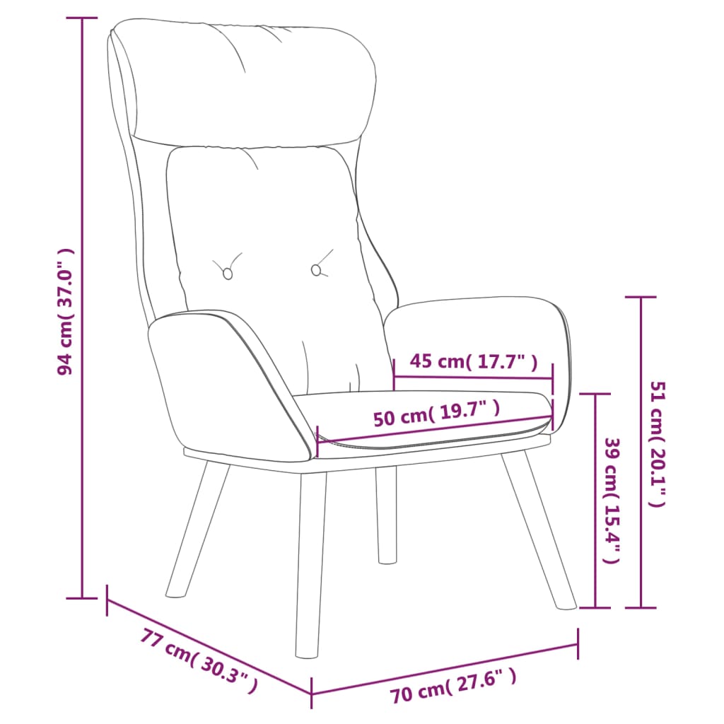 Chaise de relaxation Gris clair Tissu et PVC