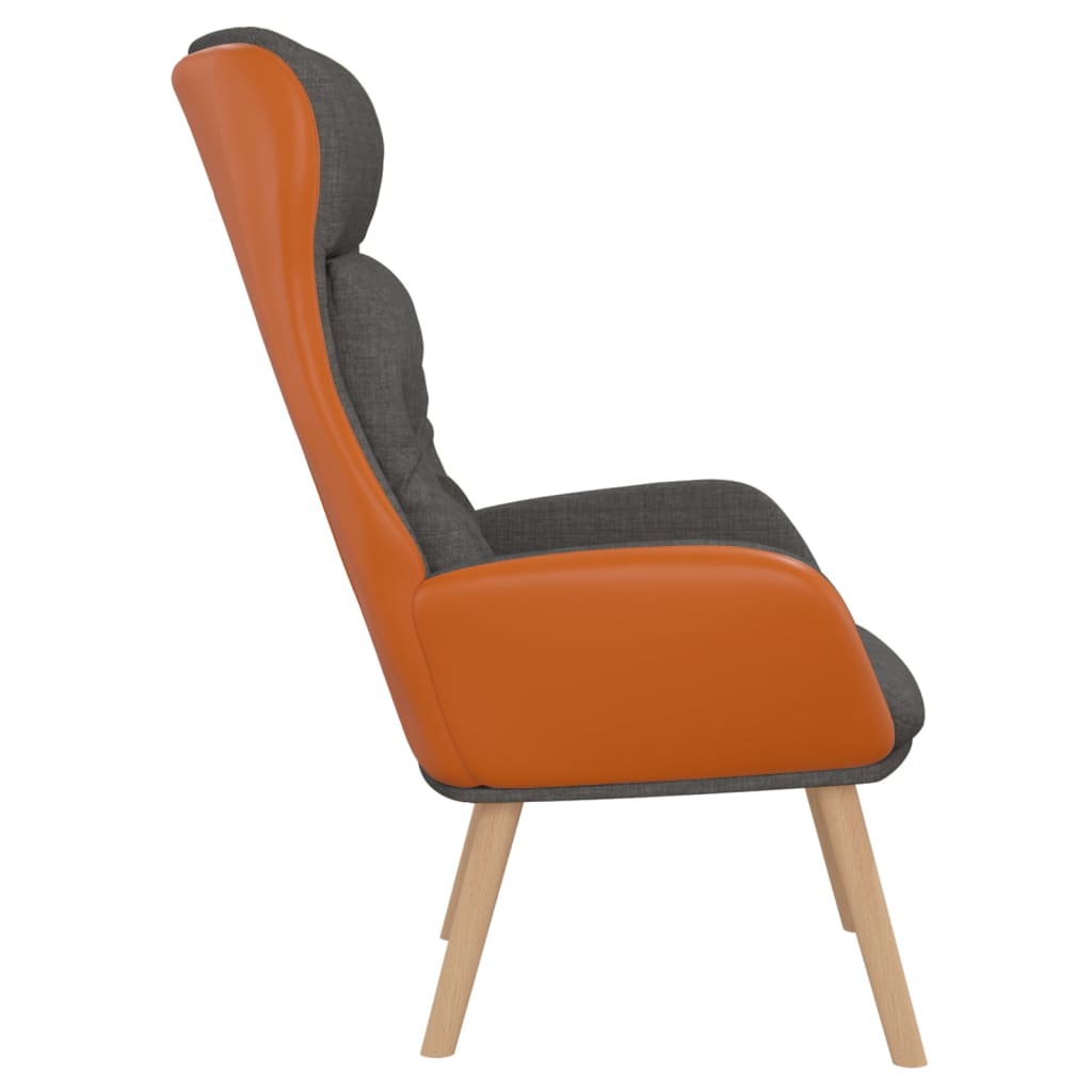 Chaise de relaxation Gris foncé Tissu et PVC - XIOS