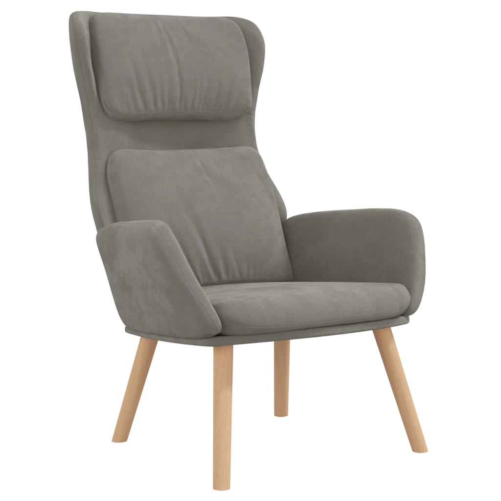 Chaise de relaxation Gris clair Velours - XIOS