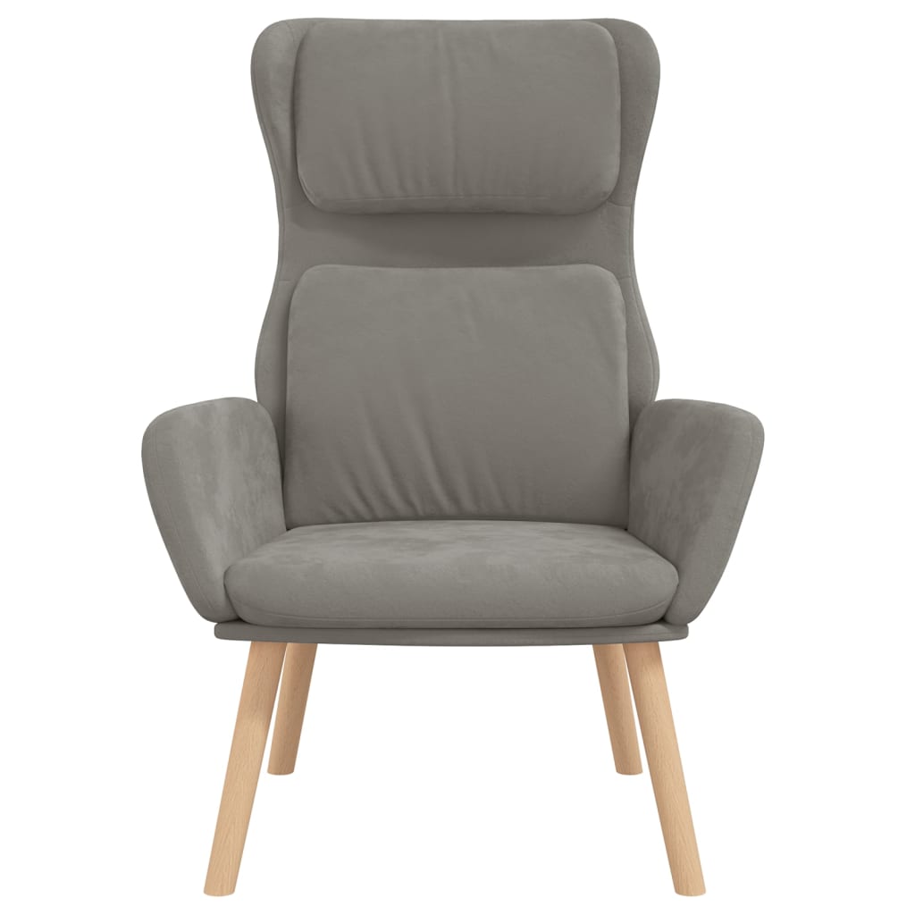 Chaise de relaxation Gris clair Velours - XIOS
