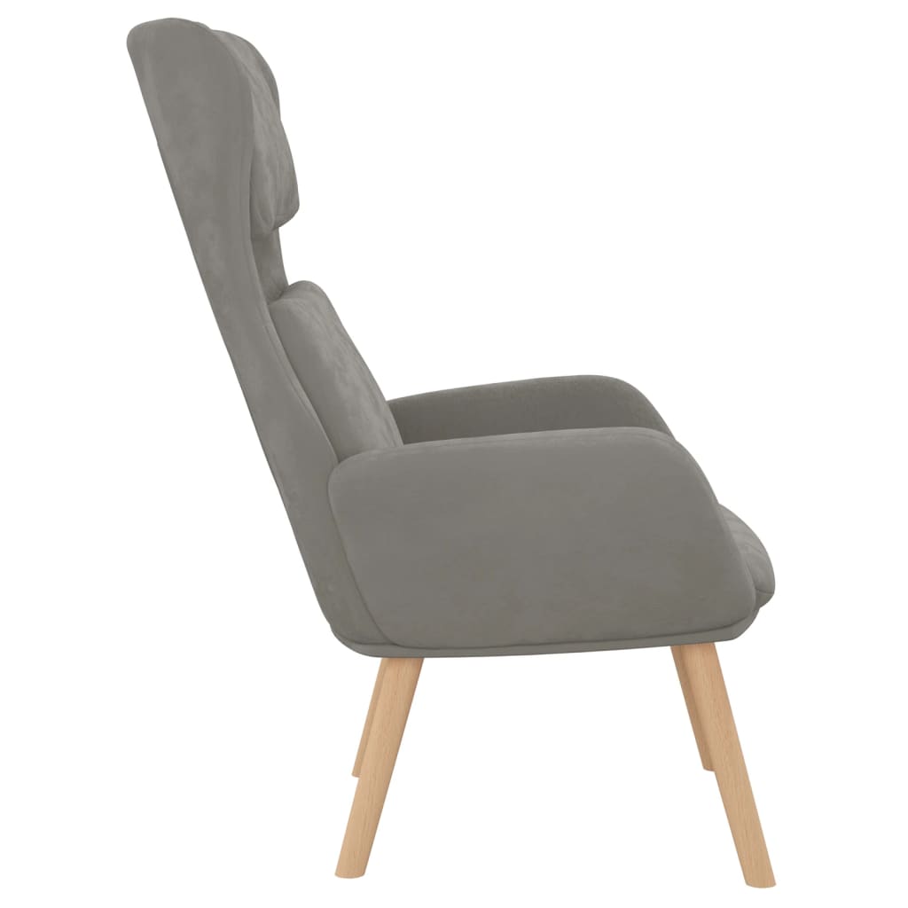 Chaise de relaxation Gris clair Velours - XIOS