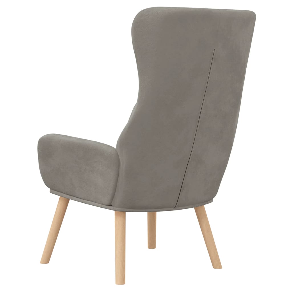 Chaise de relaxation Gris clair Velours - XIOS
