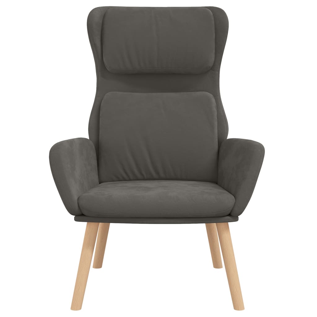 Chaise de relaxation Gris foncé Velours - XIOS