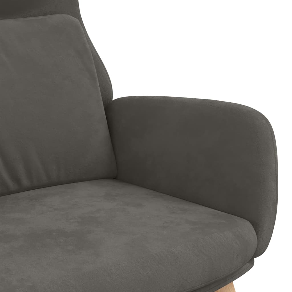Chaise de relaxation Gris foncé Velours - XIOS
