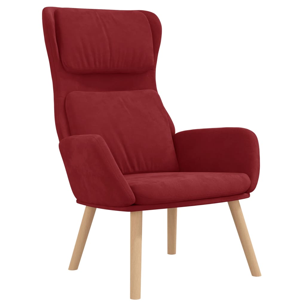Chaise de relaxation Rouge bordeaux Velours Fauteuils vidaXL