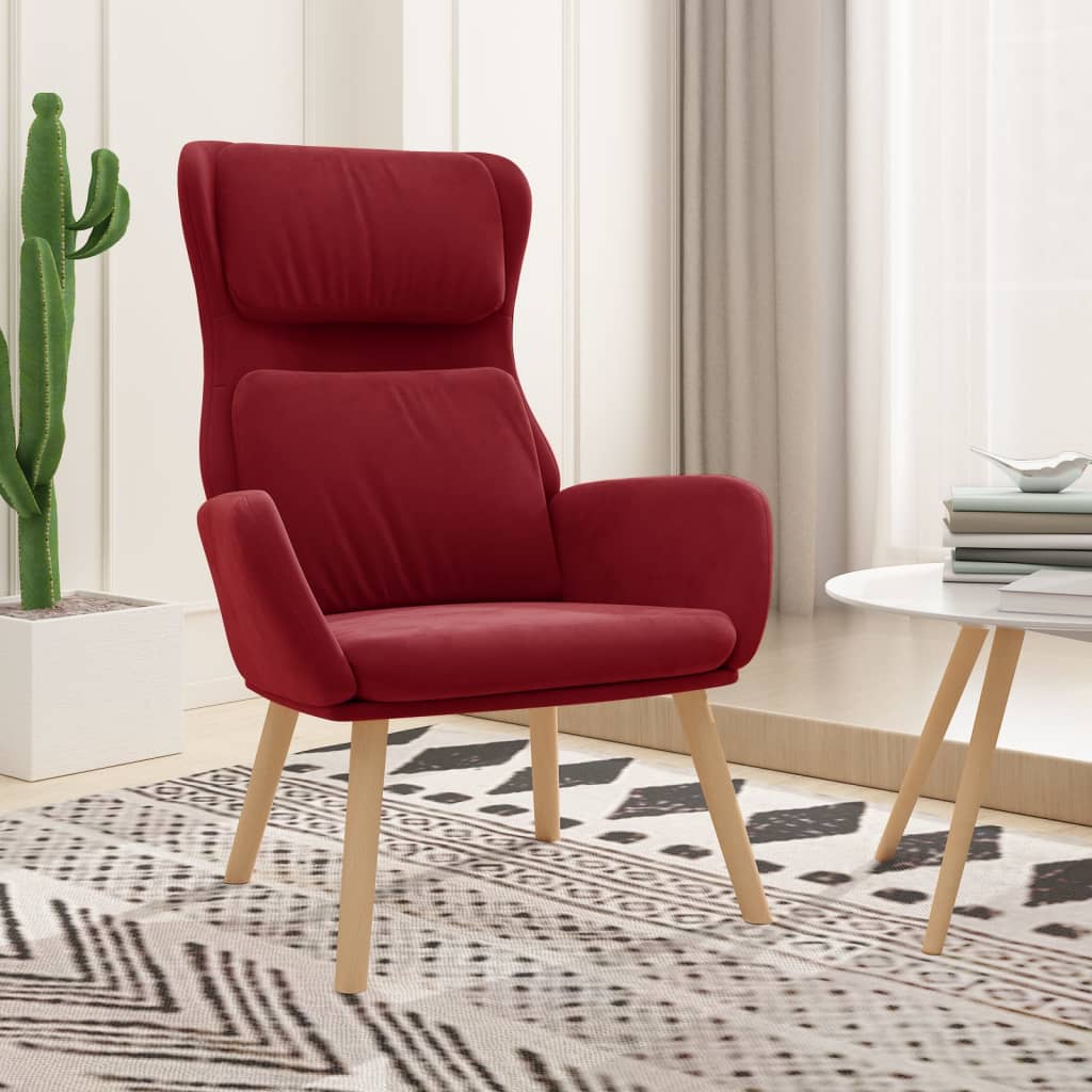 Chaise de relaxation Rouge bordeaux Velours Fauteuils vidaXL