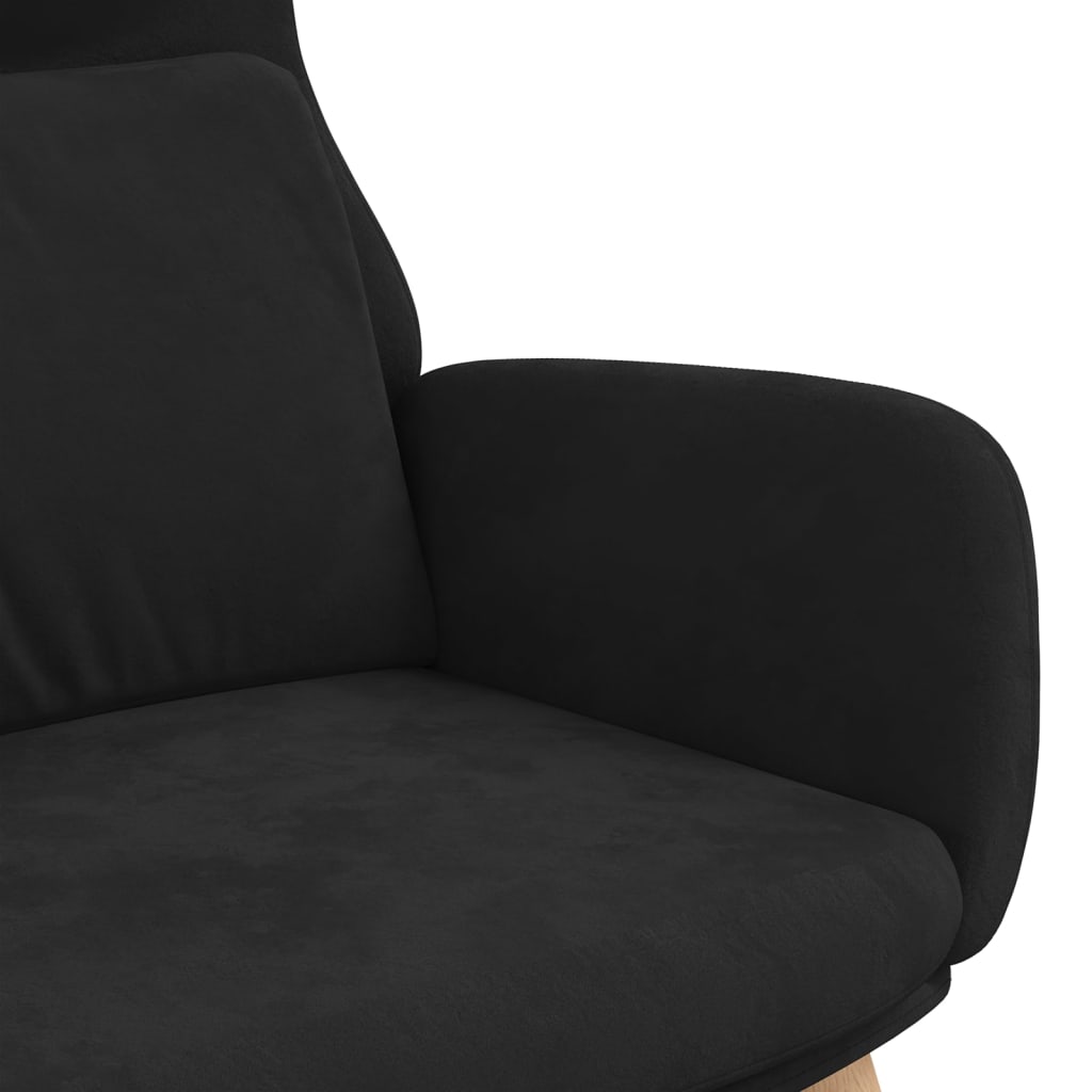 Chaise de relaxation Noir Velours - XIOS