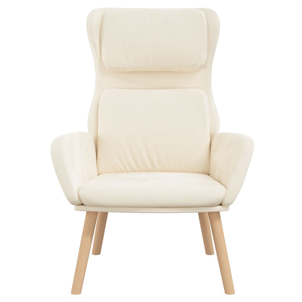 Chaise de relaxation Blanc crème Velours - XIOS