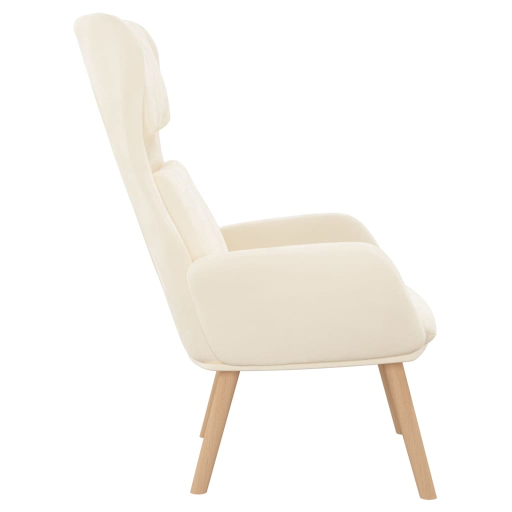 Chaise de relaxation Blanc crème Velours - XIOS